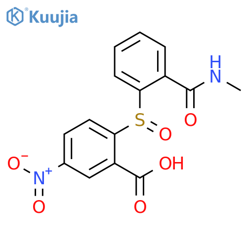 Benzoic acid, 2-[[2-[(methylamino)carbonyl]phenyl]sulfinyl]-5-nitro- structure