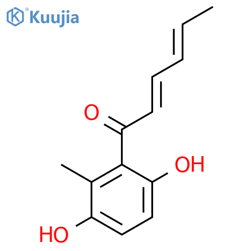 2,4-Hexadien-1-one, 1-(3,6-dihydroxy-2-methylphenyl)-, (E,E)- structure