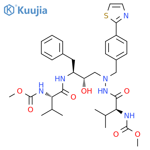 Methyl N-[(2S)-1-[2-[(2S,3S)-2-hydroxy-3-[[(2S)-2-(methoxycarbonylamino)-3-methylbutanoyl]amino]-4-phenylbutyl]-2-[[4-(1,3-thiazol-2-yl)phenyl]methyl]hydrazinyl]-3-methyl-1-oxobutan-2-yl]carbamate structure