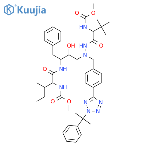 methyl N-[(1S)-1-[[[(2S,3S)-2-hydroxy-3-[[(2S,3S)-2-(methoxycarbonylamino)-3-methyl-pentanoyl]amino]-4-phenyl-butyl]-[[4-[2-(1-methyl-1-phenyl-ethyl)tetrazol-5-yl]phenyl]methyl]amino]carbamoyl]-2,2-dimethyl-propyl]carbamate structure