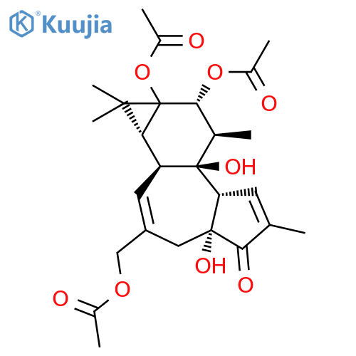 5H-Cyclopropa[3,4]benz[1,2-e]azulen-5-one,9,9a-bis(acetyloxy)-3-[(acetyloxy)methyl]-1,1a,1b,4,4a,7a,7b,8,9,9a-decahydro-4a,7b-dihydroxy-1,1,6,8-tetramethyl-,(1aR,1bS,4aR,7aS,7bS,8R,9R)- structure