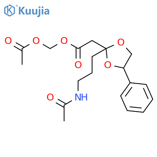 1,3-Dioxolane-2-acetic acid, 2-[3-(acetylamino)propyl]-4-phenyl-, (acetyloxy)methyl ester structure