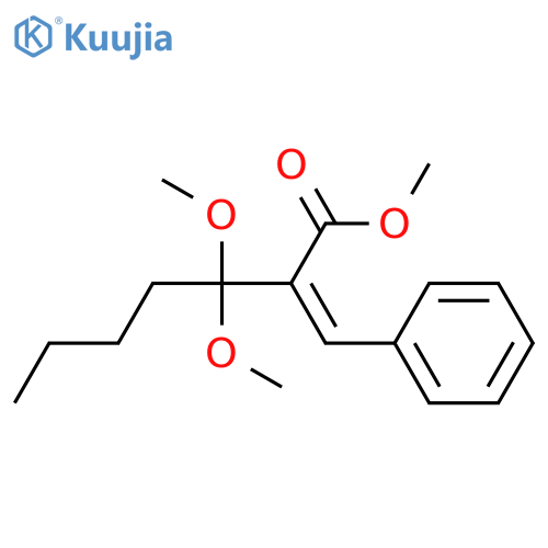 Heptanoic acid, 3,3-dimethoxy-2-(phenylmethylene)-, methyl ester, (Z)- structure