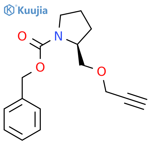 benzyl (2S)-2-[(prop-2-yn-1-yloxy)methyl]pyrrolidine-1-carboxylate structure
