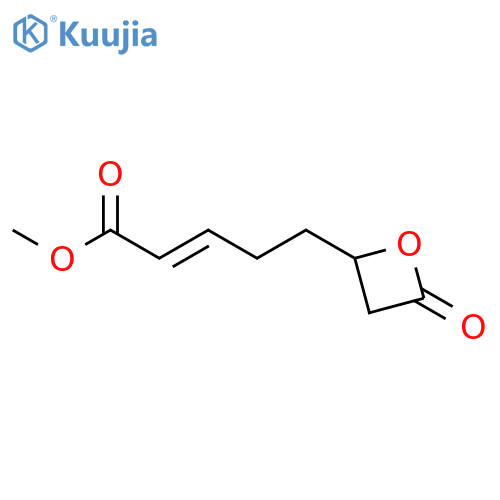 2-Pentenoic acid, 5-(4-oxo-2-oxetanyl)-, methyl ester, (2E)- structure