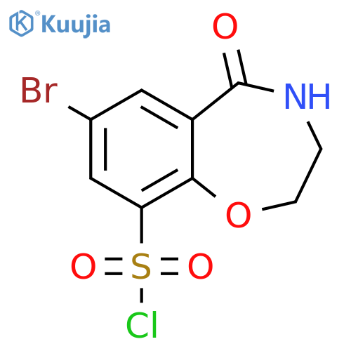 7-bromo-5-oxo-2,3,4,5-tetrahydro-1,4-benzoxazepine-9-sulfonyl chloride structure