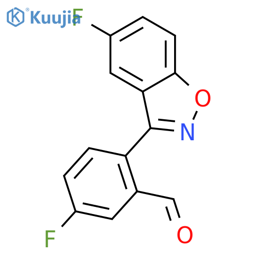 Benzaldehyde, 5-fluoro-2-(5-fluoro-1,2-benzisoxazol-3-yl)- structure