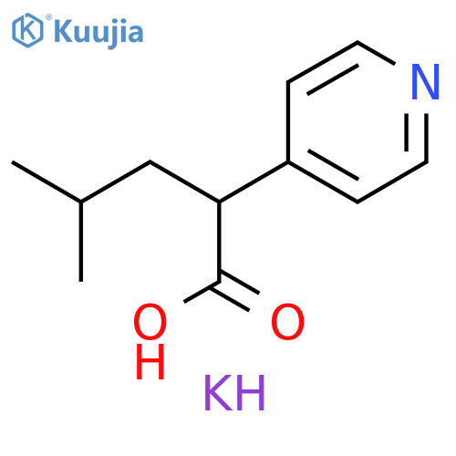 potassium 4-methyl-2-(pyridin-4-yl)pentanoate structure