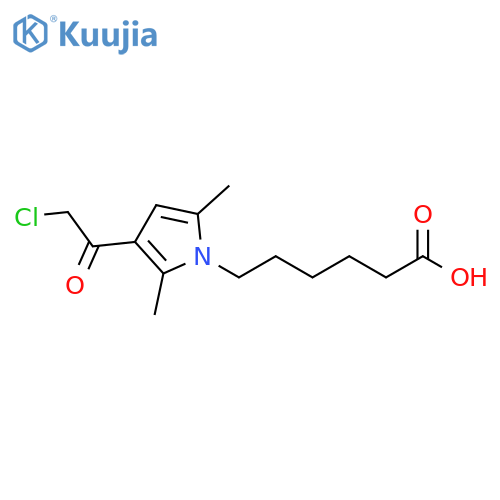 6-3-(2-chloroacetyl)-2,5-dimethyl-1H-pyrrol-1-ylhexanoic acid structure