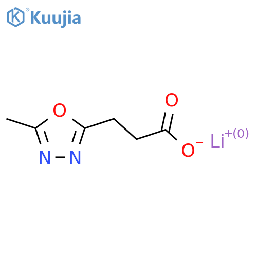 Lithium(1+) ion 3-(5-methyl-1,3,4-oxadiazol-2-yl)propanoate structure