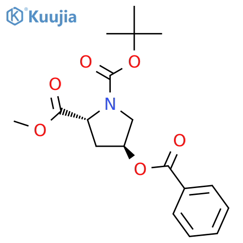 (2R,4S)-1-tert-butyl 2-methyl 4-(benzoyloxy)pyrrolidine-1,2-dicarboxylate structure