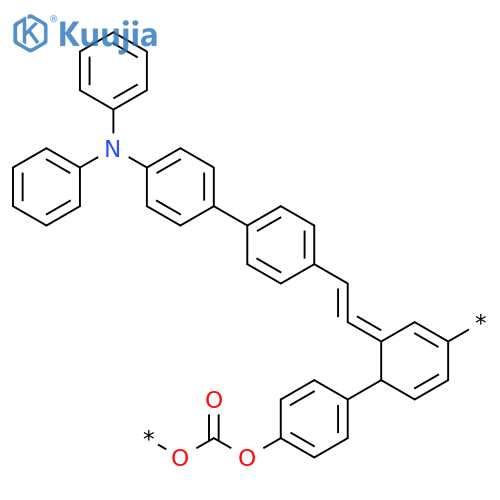 Poly[oxycarbonyloxy-1,4-phenylene[[4'-(diphenylamino)[1,1'-biphenyl]-4-yl]ethenylidene]-1,4-phenylene] structure