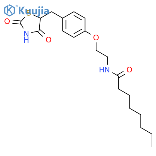 Octanamide, N-[2-[4-[(2,4-dioxo-5-thiazolidinyl)methyl]phenoxy]ethyl]- structure