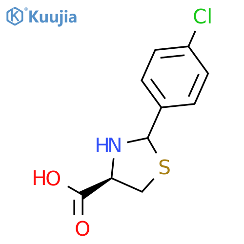 4-Thiazolidinecarboxylic acid, 2-(4-chlorophenyl)-, (4R)- structure
