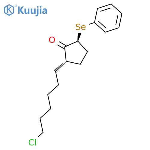 Cyclopentanone, 2-(6-chlorohexyl)-5-(phenylseleno)-, trans- structure