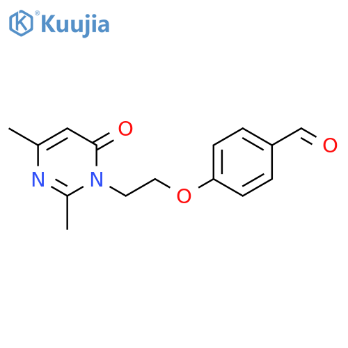 4-[2-[2,4-dimethyl-6-oxo-1,6-dihydropyrimidin-1-yl]ethoxy]benzaldehyde structure