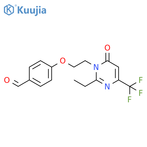 4-[2-[2-Ethyl-4-trifluoromethyl-6-oxo-1,6-dihydropyrimidin-1-yl]ethoxy]benzaldehyde structure