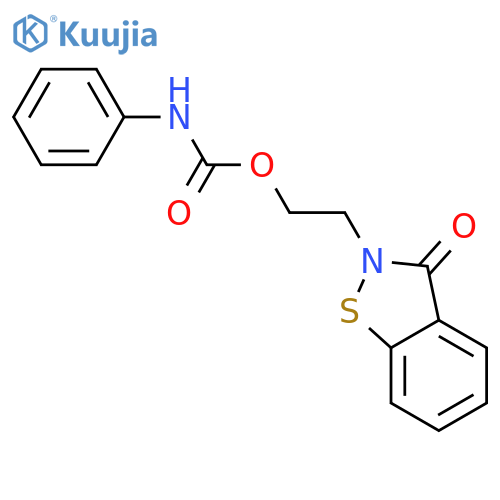 1,2-Benzisothiazol-3(2H)-one,2-[2-[[(phenylamino)carbonyl]oxy]ethyl]- structure