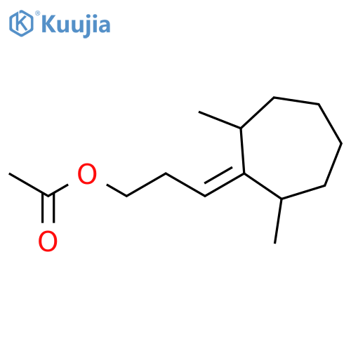 1-Propanol, 3-(2,7-dimethylcycloheptylidene)-, acetate structure