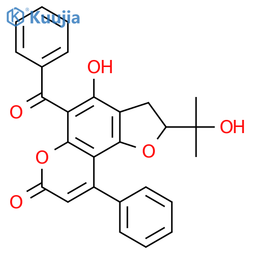 5-Benzoyl-2,3-dihydro-4-hydroxy-2-(1-hydroxyisopropyl)-9-phenyl-7H-furo[2,3-f][1]benzopyran-7-one structure