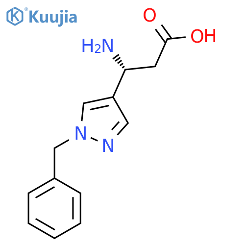 (3R)-3-amino-3-(1-benzyl-1H-pyrazol-4-yl)propanoic acid structure