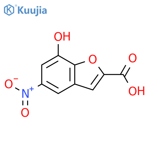 2-Benzofurancarboxylic acid, 7-hydroxy-5-nitro- structure