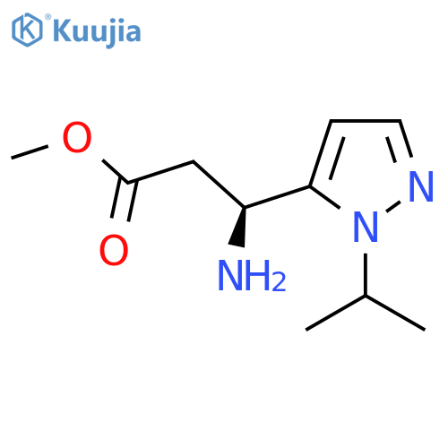 methyl (3S)-3-amino-3-1-(propan-2-yl)-1H-pyrazol-5-ylpropanoate structure