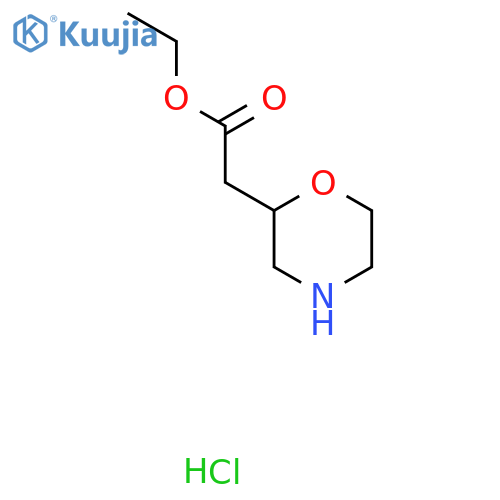 Ethyl 2-(morpholin-2-yl)acetate hydrochloride structure