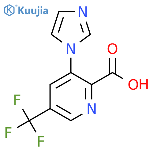 3-Imidazol-1-yl-5-(trifluoromethyl)pyridine-2-carboxylic acid structure