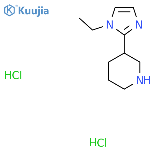 3-(1-Ethyl-1H-imidazol-2-yl)piperidine dihydrochloride structure