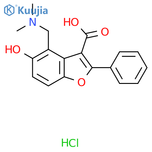 4-(Dimethylamino)methyl-5-hydroxy-2-phenyl-1-benzofuran-3-carboxylic acid hydrochloride structure
