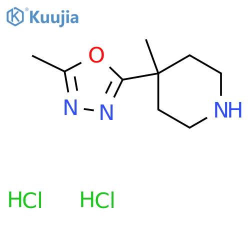 2-Methyl-5-(4-methylpiperidin-4-yl)-1,3,4-oxadiazole dihydrochloride structure