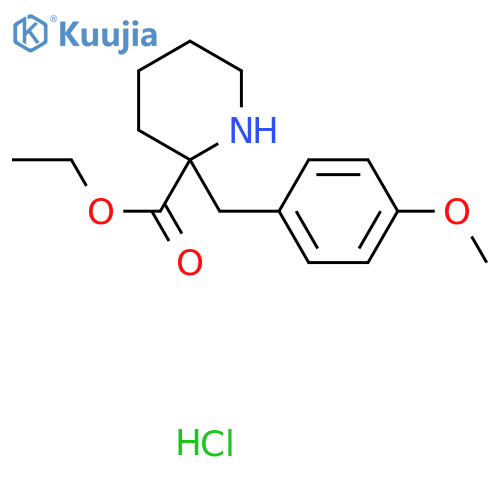Ethyl 2-(4-methoxybenzyl)piperidine-2-carboxylate hydrochloride structure