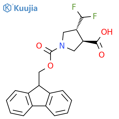 1,3-Pyrrolidinedicarboxylic acid, 4-(difluoromethyl)-, 1-(9H-fluoren-9-ylmethyl) ester, (3R,4R)-rel- structure