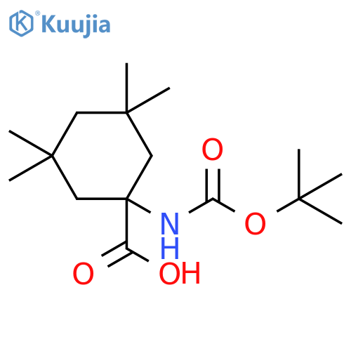 1-{(tert-butoxy)carbonylamino}-3,3,5,5-tetramethylcyclohexane-1-carboxylic acid structure