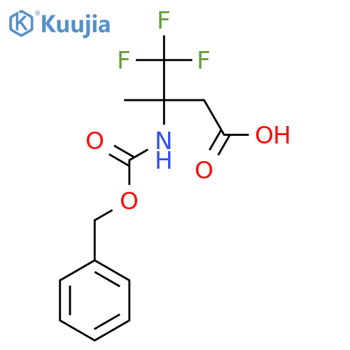 3-{(benzyloxy)carbonylamino}-4,4,4-trifluoro-3-methylbutanoic acid structure