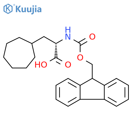 (2S)-3-cycloheptyl-2-(9H-fluoren-9-ylmethoxycarbonylamino)propanoic acid structure