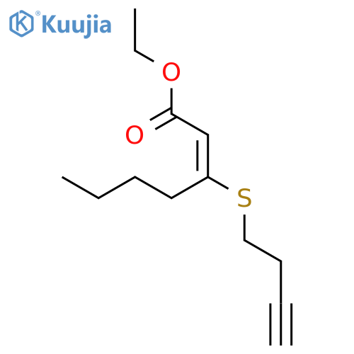 2-Heptenoic acid, 3-(3-butynylthio)-, ethyl ester, (Z)- structure