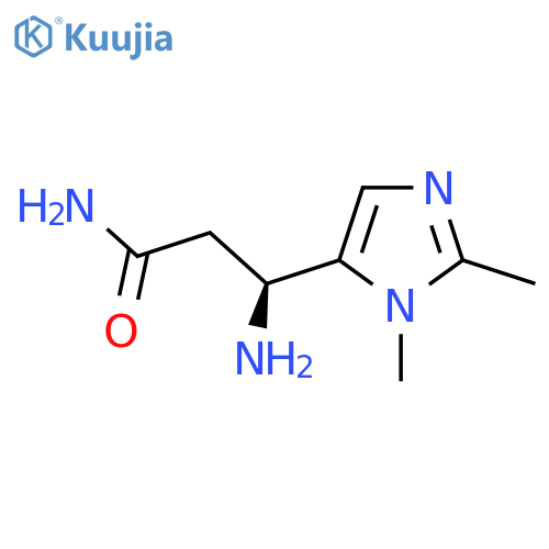 (3S)-3-amino-3-(1,2-dimethyl-1H-imidazol-5-yl)propanamide structure