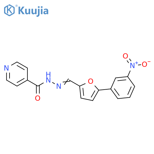 N'-(1E)-5-(3-nitrophenyl)furan-2-ylmethylidenepyridine-4-carbohydrazide structure