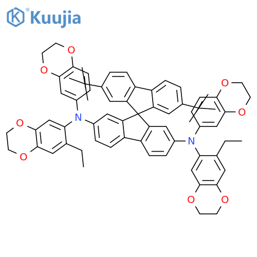 9,9'-Spirobi[9H-fluorene]-2,7-diamine, N2,N7-bis(2,3-dihydro-1,4-benzodioxin-6-yl)-2',7'-bis(1,1-dimethylethyl)-N2,N7-bis(7-ethyl-2,3-dihydro-1,4-benzodioxin-6-yl)- structure