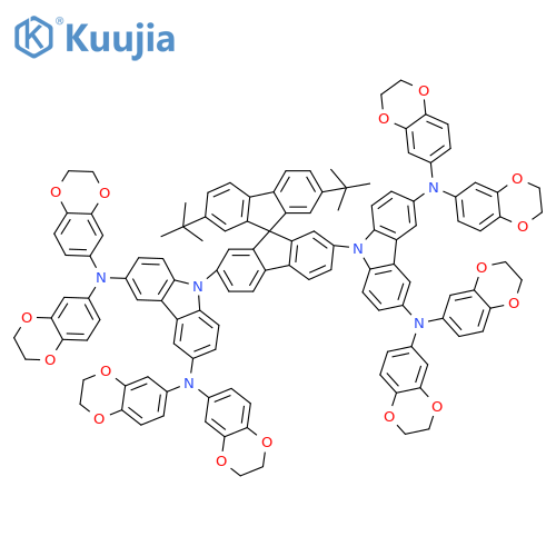 9H-Carbazole-3,6-diamine, 9,9'-[2',7'-bis(1,1-dimethylethyl)-9,9'-spirobi[9H-fluorene]-2,7-diyl]bis[N3,N3,N6,N6-tetrakis(2,3-dihydro-1,4-benzodioxin-6-yl)- structure