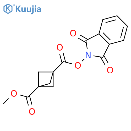 Bicyclo[1.1.1]pentane-1,3-dicarboxylic acid, 1-(1,3-dihydro-1,3-dioxo-2H-isoindol-2-yl) 3-methyl ester structure