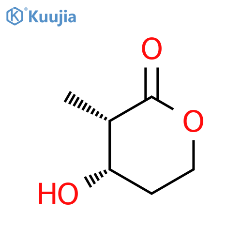 2H-Pyran-2-one, tetrahydro-4-hydroxy-3-methyl-, cis-(+)- structure