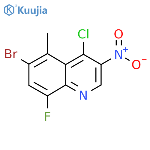 Quinoline, 6-bromo-4-chloro-8-fluoro-5-methyl-3-nitro- structure