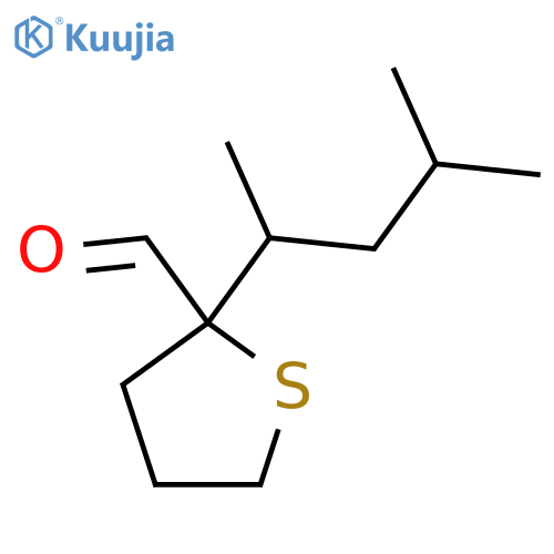 2-(4-Methylpentan-2-yl)thiolane-2-carbaldehyde structure