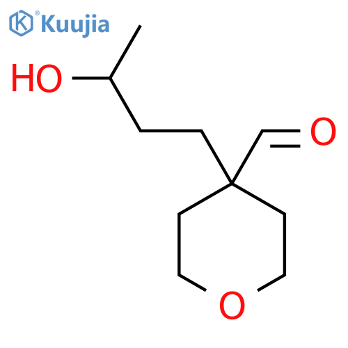 4-(3-hydroxybutyl)oxane-4-carbaldehyde structure