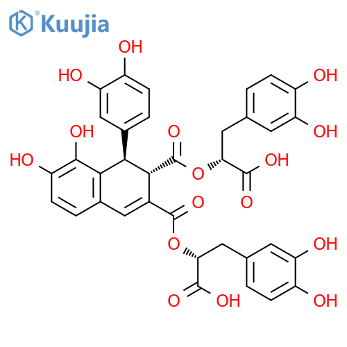 2,3-Naphthalenedicarboxylic acid, 1-(3,4-dihydroxyphenyl)-1,2-dihydro-7,8-dihydroxy-, 2,3-bis[(1R)-1-carboxy-2-(3,4-dihydroxyphenyl)ethyl] ester, (1R,2S)- structure
