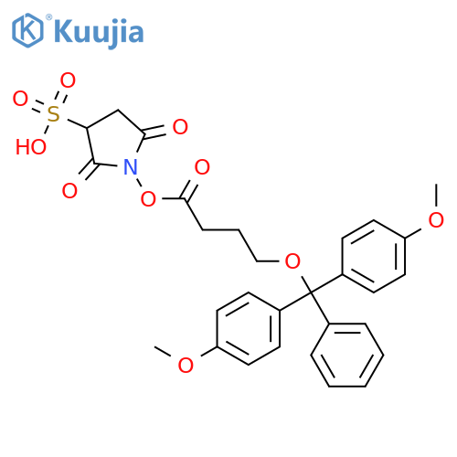 3-Pyrrolidinesulfonic acid,1-[4-[bis(4-methoxyphenyl)phenylmethoxy]-1-oxobutoxy]-2,5-dioxo- structure