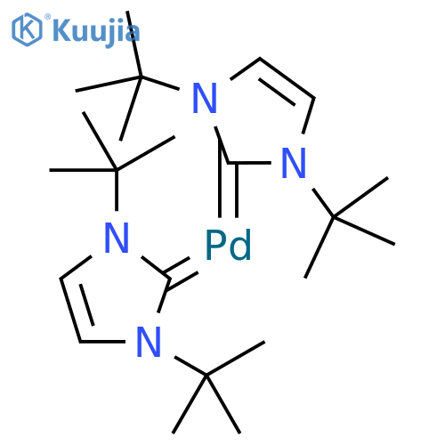 Palladium,bis[1,3-bis(1,1-dimethylethyl)-1,3-dihydro-2H-imidazol-2-ylidene]- structure